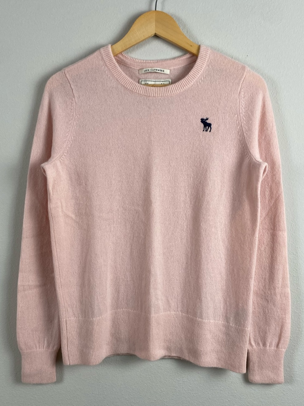 Abercrombie & Fitch Cashmere Crewneck Long Sleeve Sweater | Baby Pink